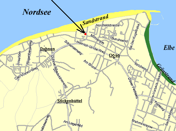Ferienwohnung in Cuxhafen Lageplan 